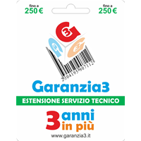 ESTENSIONE GARANZIA +3 ANNI SERVIZIO TECNICO GARANZIA3 MASSIMALE 250 EURO GR3-250